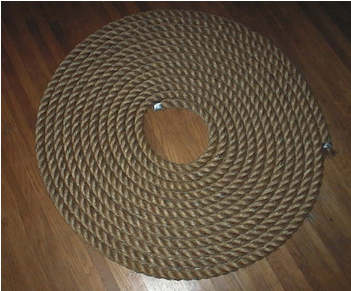 Coiled rope on the floor